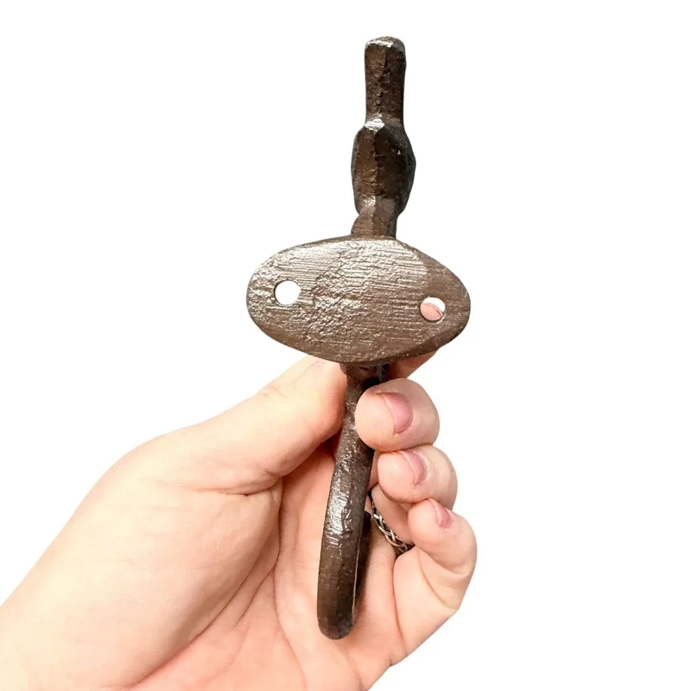 Cast Iron Perched Bird Scroll Wall Hook Rustic Farmhouse‎ Cottage Decor